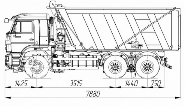 Самосвал КАМАЗ-6520 размеры и габариты